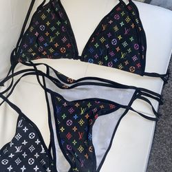 Louis Vuitton Rainbow Print Bikini Size Small 