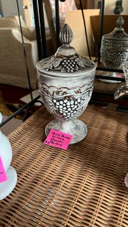 Hand painted gilded French jar