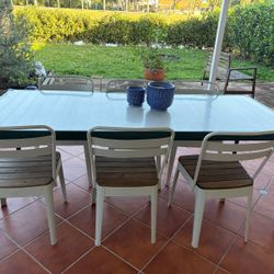 IKEA SEGERON patio table and NORRMANSO patio chairs. Like new