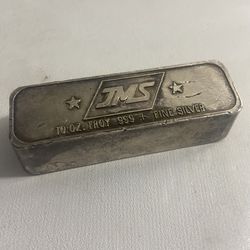 Rare Vintage JMS 10oz Silver Bar Bullion