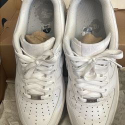 Mens 2019 Nike Air Force 1 '07 Low White Swoosh White Size 8