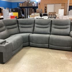 Kelsee Fabric Power Reclining Sectional with Power Headrests