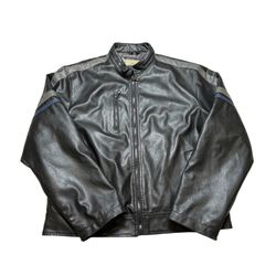 Distressed Y2K Vintage 72 Motorcycle Leather Jacket Size Medium 