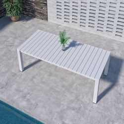 BRAND NEW Rectangular White Dining Table Made Of Die-cast Aluminum For Outdoor And Patio furniture
