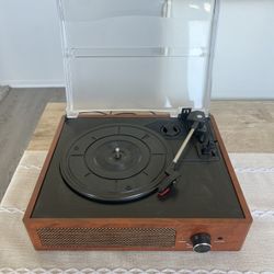 Vinyl Record Player Turntable with Built-in Bluetooth Receiver
