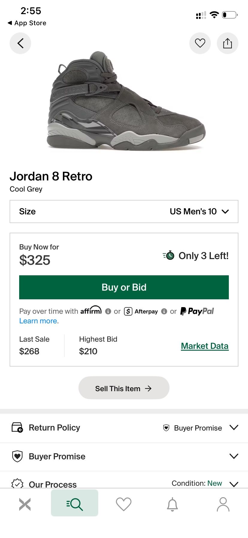 Jordan retro 8 Cool Grey