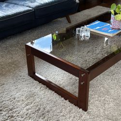 Percival Lafer Rosewood And Smoked Glass Coffee Table