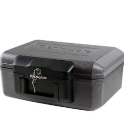SentrySafe Fireproof Safe with Key Lock, Chest Lock Box for Home or Travel Secures Money, Documents, 0.18 Cubic Feet, 6.1 x 14.3 x 11.2 Inches, 1210