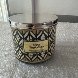 Bath & Body Works BLACK TEAKWOOD 3-Wick Scented Large Candle