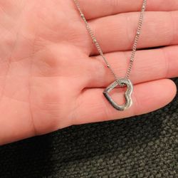 Never Used Stainless Steel Necklace With Heart Pendant