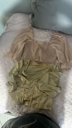 2 brown crop tops