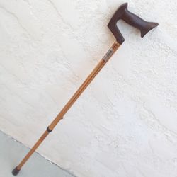 Futuro Bronze Lightweight Push-Button Adjustable (30.5"- 38.5") Aluminum Walking Cane with Brown Orthopedic Derby High Impact Plastic Grip Handle