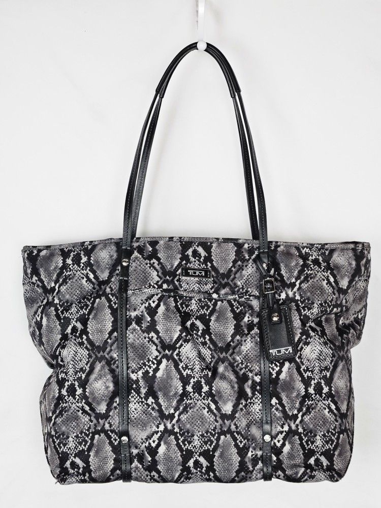 Tumi Women's Large Snakeskin Design Nylon Tote Bag