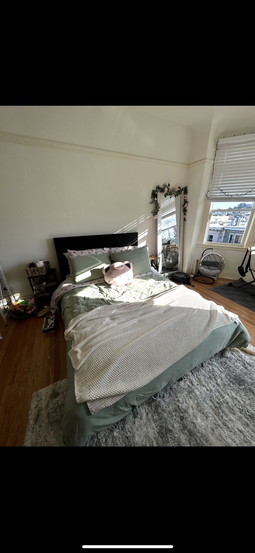 Full size IKEA bed frame and Walmart Mattress