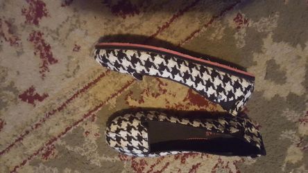 Black and white dress shoes