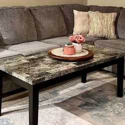 Sectional sofa with Coffee Table & 2 End Tables. 