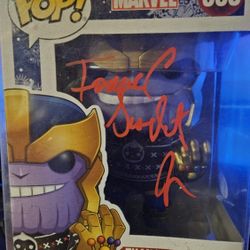 Signed Funco Pop Marvel 533 Thanos Holiday