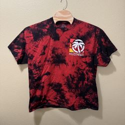 Men’s 2XL Heat Wave Red Black Tie Dye Short Sleeve Shirt