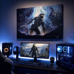 Halo Infinite Master Chief Canvas Wall Art – 20x30 – Ready to Hang