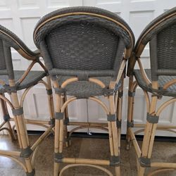 3 RH Restoration Hardware St. Germain Resin Bar Stools in Gray
