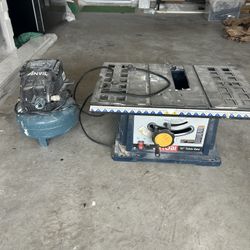 Table Saw And Air Compressor Combo