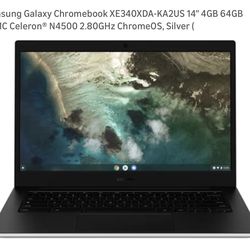 New Samsung Galaxy Chromebook XE340XDA-KA2US 14" 4GB 64GB eMMC Celeron® N4500 2.80GHz ChromeOS, Silver