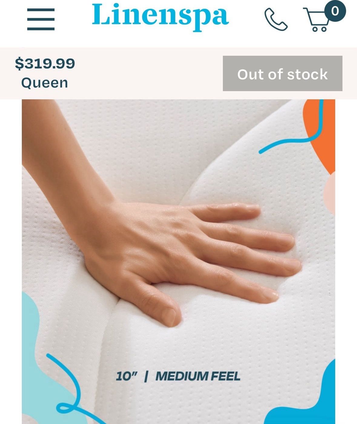 Linenspa Essentials 10 in. AlwaysCool Queen Memory Foam Hybrid Mattress Clean - Excellent Condition
