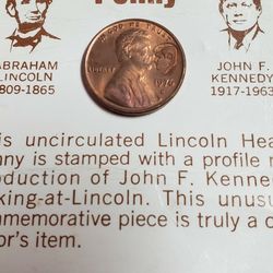 Lincoln And Kennedy Penny 1976 D