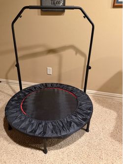 Mini Exercise Trampoline (Rebounder) with Adjustable Handle
