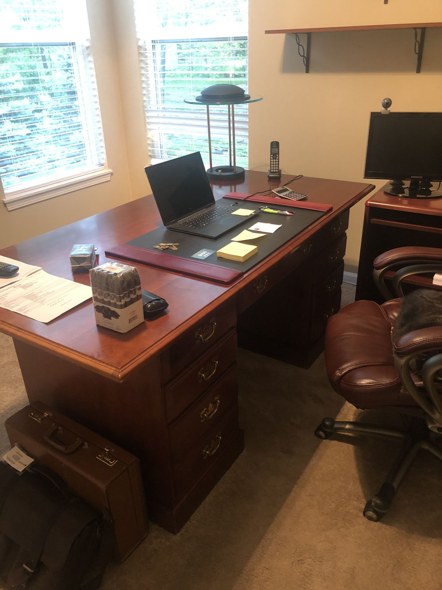 Office desk shelf 2x computer cabinet chair