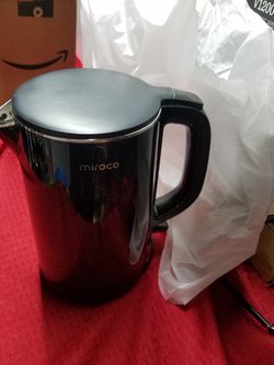 MIROCO 1.5 Liter Stainless Steel Double Wall Electric Kettle BLACK

