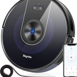 Bagotte BG800 Robot Vacuum Cleaner, Wi-Fi Connection Mapping, 2200Pa Suction, Alexa and App Control, Boundary Strips Included, Quiet, Self-Charging, I
