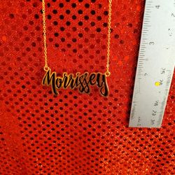 Morrissey Collection Nameplate Chain 19"-20" Necklace. New. 4T