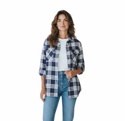 UNTUCKit Women’s SORBO Plaid Long Sleeve Shirt Sz 6 NWT