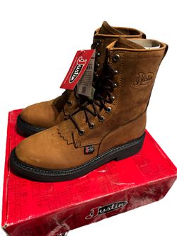 Brand New Brown Livestock Justin Boots Size 9 D