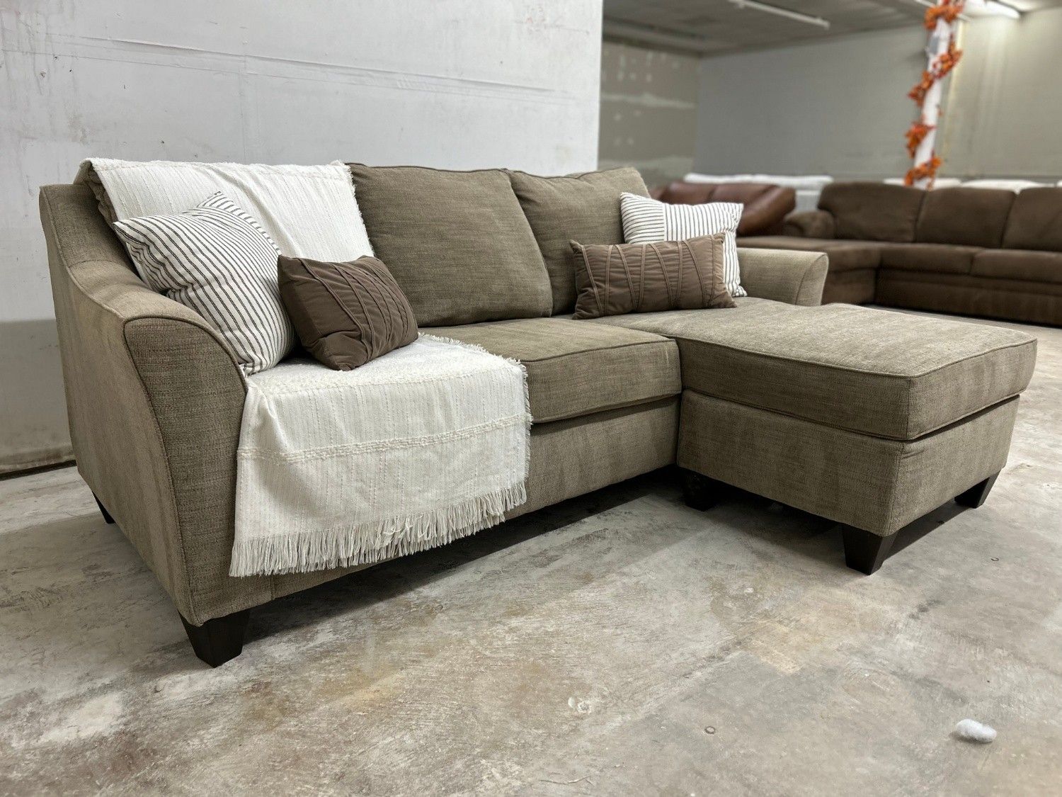 Gray Sectional Couch with Reversible Chaise