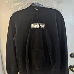 Supreme Burberry Hoodie Black Small