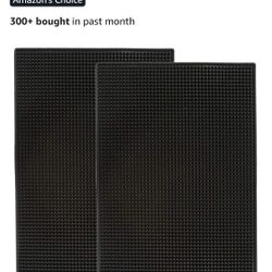 New 17.7" x 11.8" Rubber Bar Mats, Non-Slip and Anti-Spill Non-Toxic Soft Rubber Mats, Coffee Bars, Bars, Restaurants and Barbers Service Mats, Black,