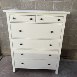 Ikea Hemnes Solid Wood Tall White Dresser 