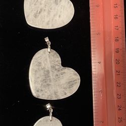 3 Clear Quartz Heart Shaped Necklace. Great for mothers day gift