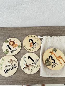 Tummy Time Y Tarjetas De Madera Mes A Mes 