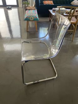Clear Acrylic Chair with Chrome Base