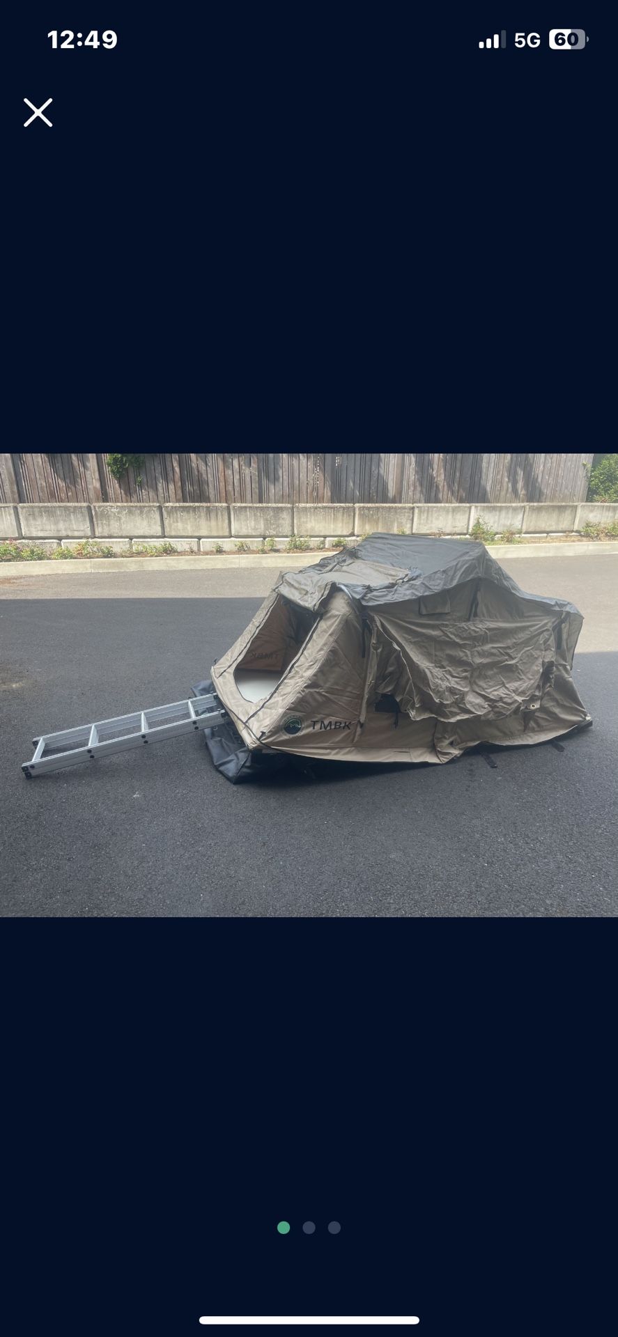 LD TMBK 3 Soft Shell Roof Top Tent, Tan Body & Green Rainfly