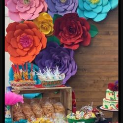 Mexican Fiesta Backdrop/ Decorative Paper Flowers FLORES DE PAPEL