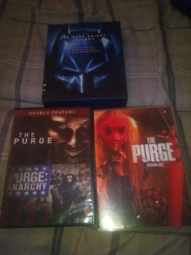 Batman Dark Knight Blu Ray Collection With Book, purge 1&2, Purge tv Show First Season