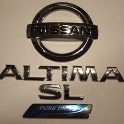 2013-2018 NISSAN ALTIMA SL PURE DRIVE REAR TRUNK LID EMBLEM SET CHROME OEM(Original)