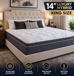 π₯ 14β KING LUXURY HYBRID MATTRESS β ONLY $550! π₯