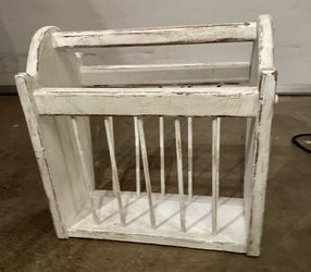 Farmhouse, White, Wooden Magazine Holder