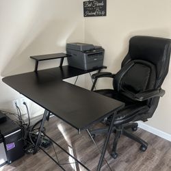 Black Office Desk w/ Chair