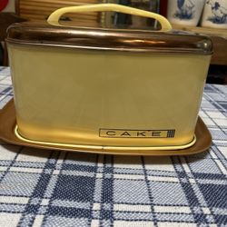 Vintage MCM Lincoln Beautyware Metal Cake Carrier 